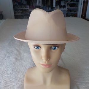 Lt Pink Pleather Fedora